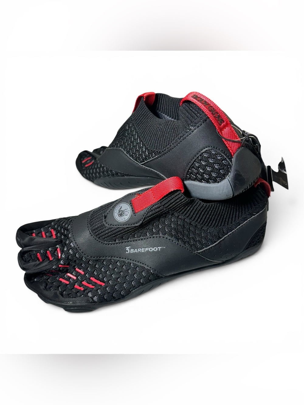 Body Glove 3T Barefoot Gauntlet Water Shoes Mens, Black/Red Hydro Knit - Picture 7 of 16